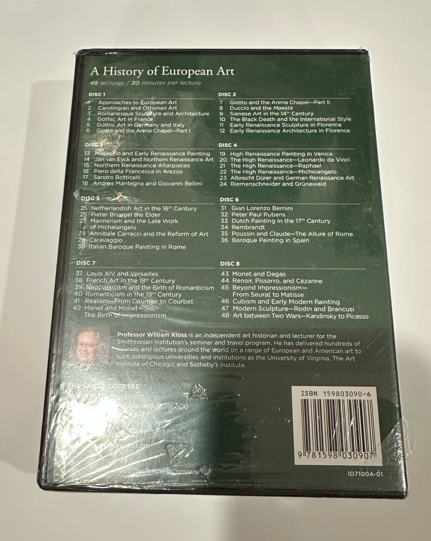 The GREAT COURSES A History of European Art Guidebook & DVD NEW SEALED