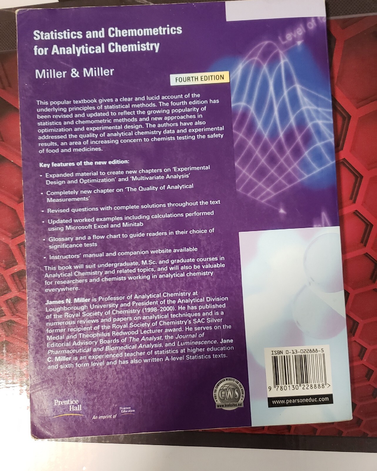 Statistics and Chemometrics for Analytical Chemistry by Jane C. Miller and James