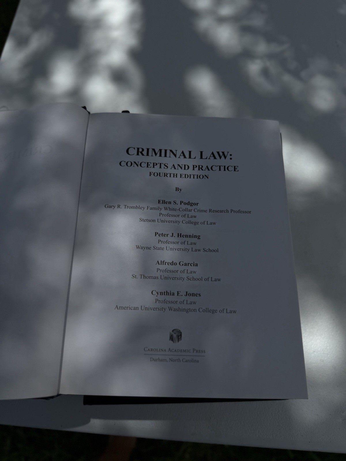 Carolina Academic Press Criminal Law Concepts & Practice 4th Ed HC Podgor et al