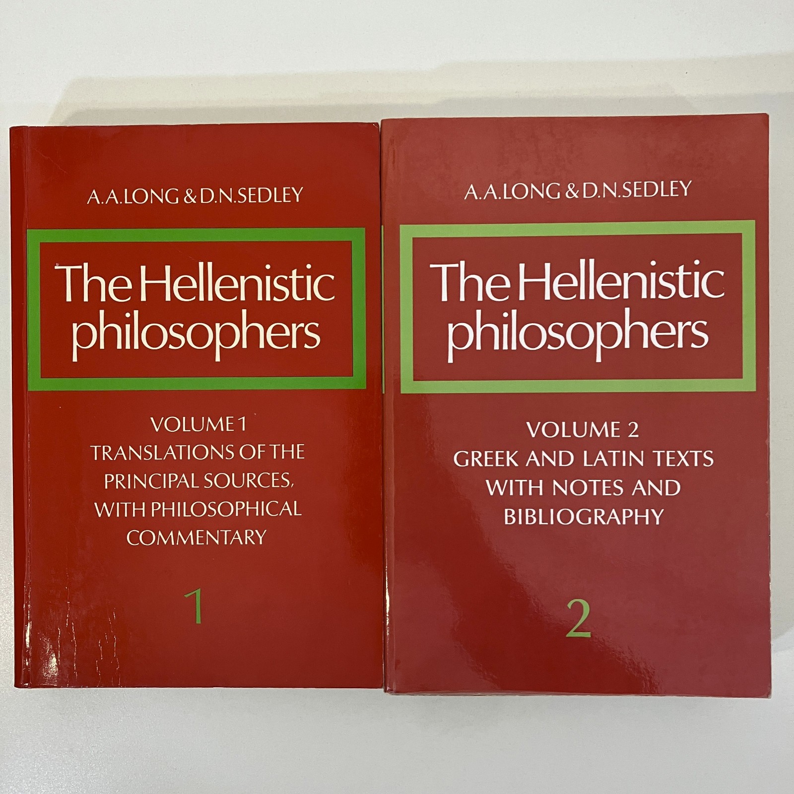The Hellenistic Philosophers Vols 1-2 AA Long & DN Sedley TPB Set Cambridge