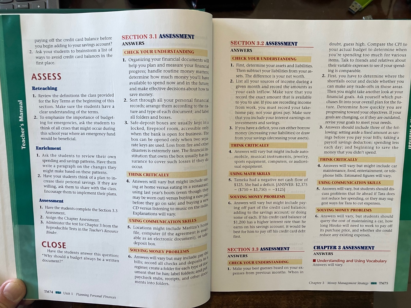 Personal and Personal Finance Textbook Homeschool Teacher Edition Hardcover