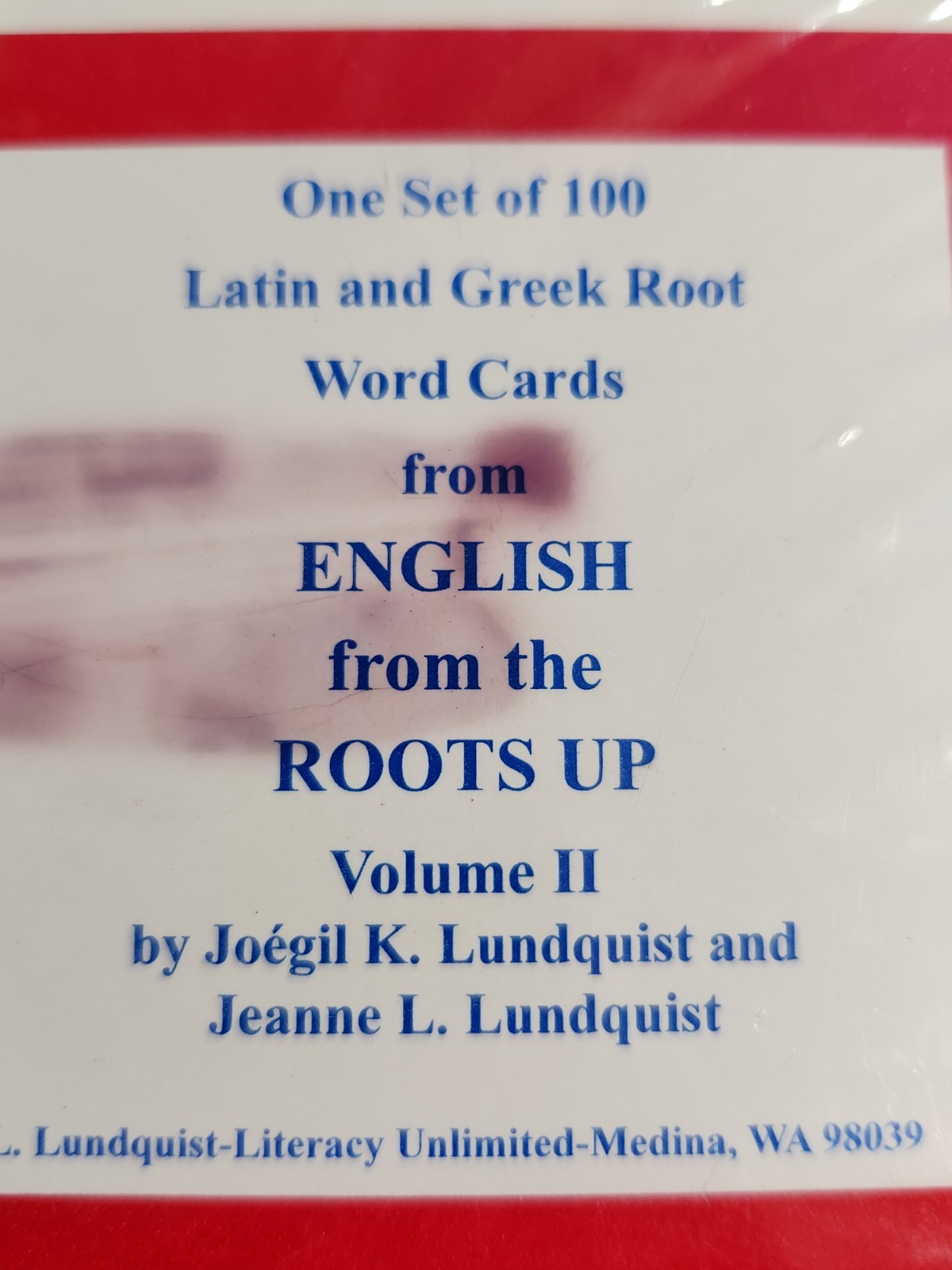 NIB ENGLISH from the ROOTS UP Latin & Greek VOLUME 2 (100 CARDS)