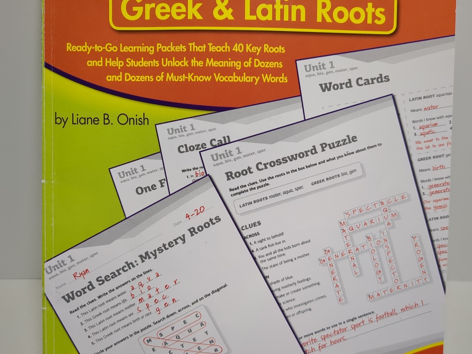 Vocabulary Packets-Greek & Latin Roots Workbook Grades 4-8 Scholastic Pre-owned