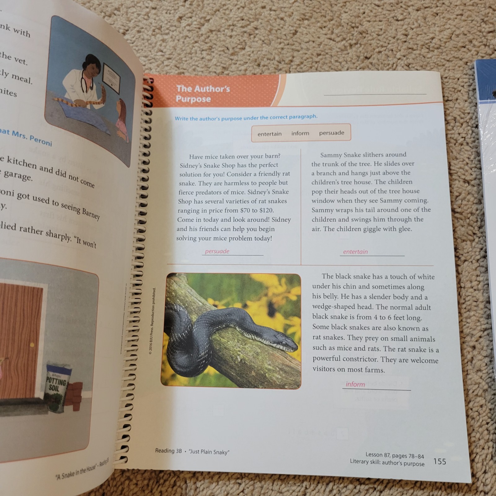 BJU Press 3rd Grade Adventures In Reading Teacher Answer Keys & Student Readers