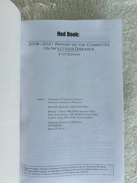 Red Book 2018: Report of the Committee on Infectious Diseases New