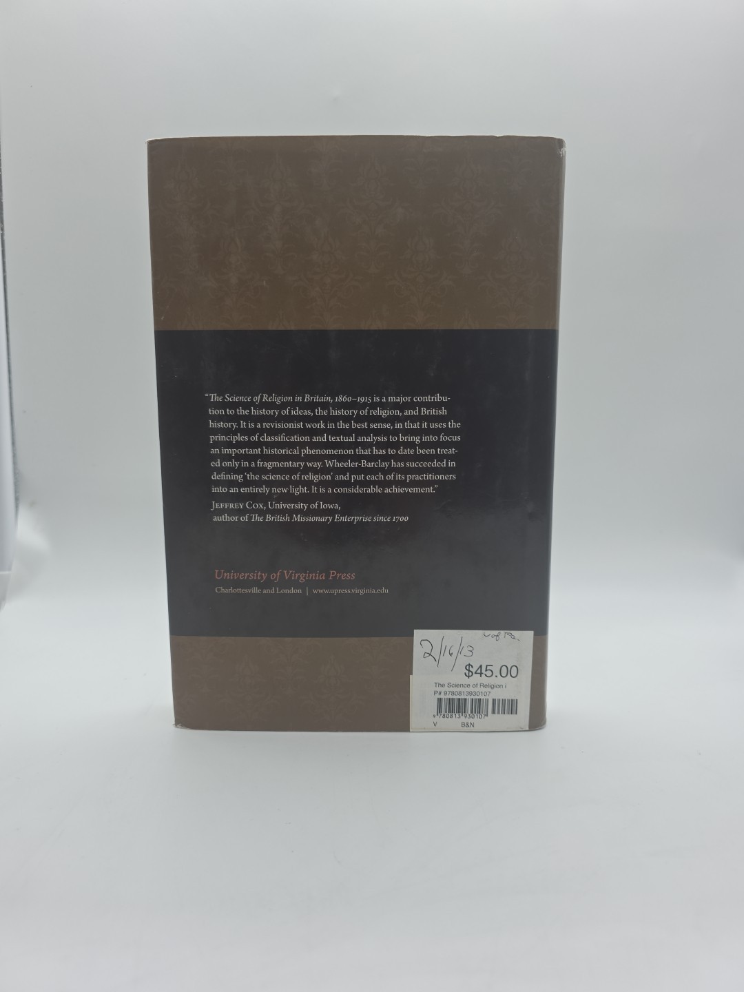 The Science of Religion in Britain, 1860-1915 Marjorie Wheeler-Ba
