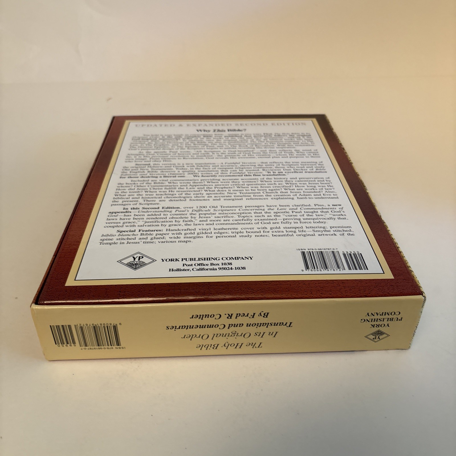 The Holy Bible Its Original Order A Faithful Version Commentary 2nd Leatherette