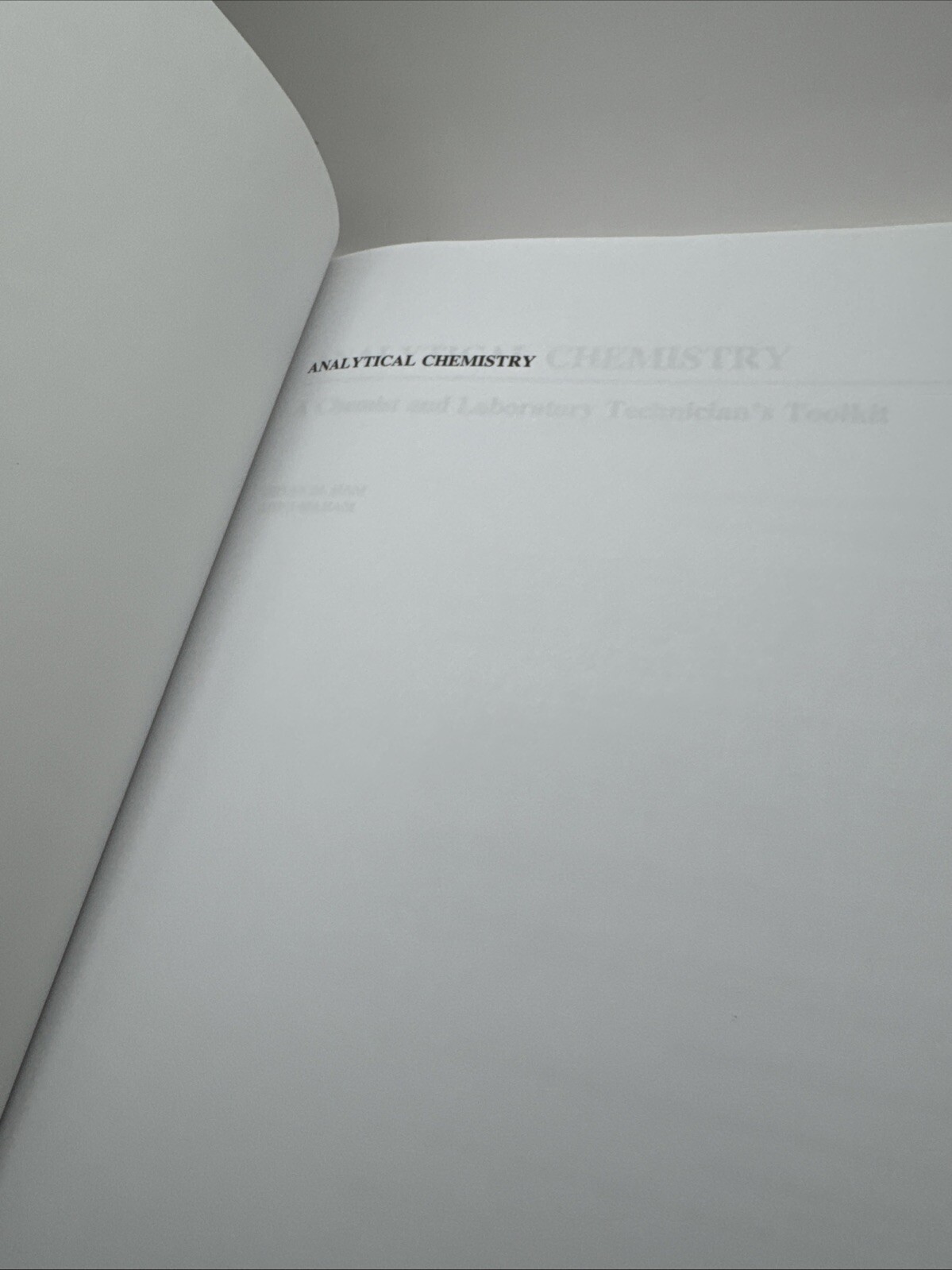 Analytical Chemistry: A Chemist and – Hardcover, by Ham Bryan M New