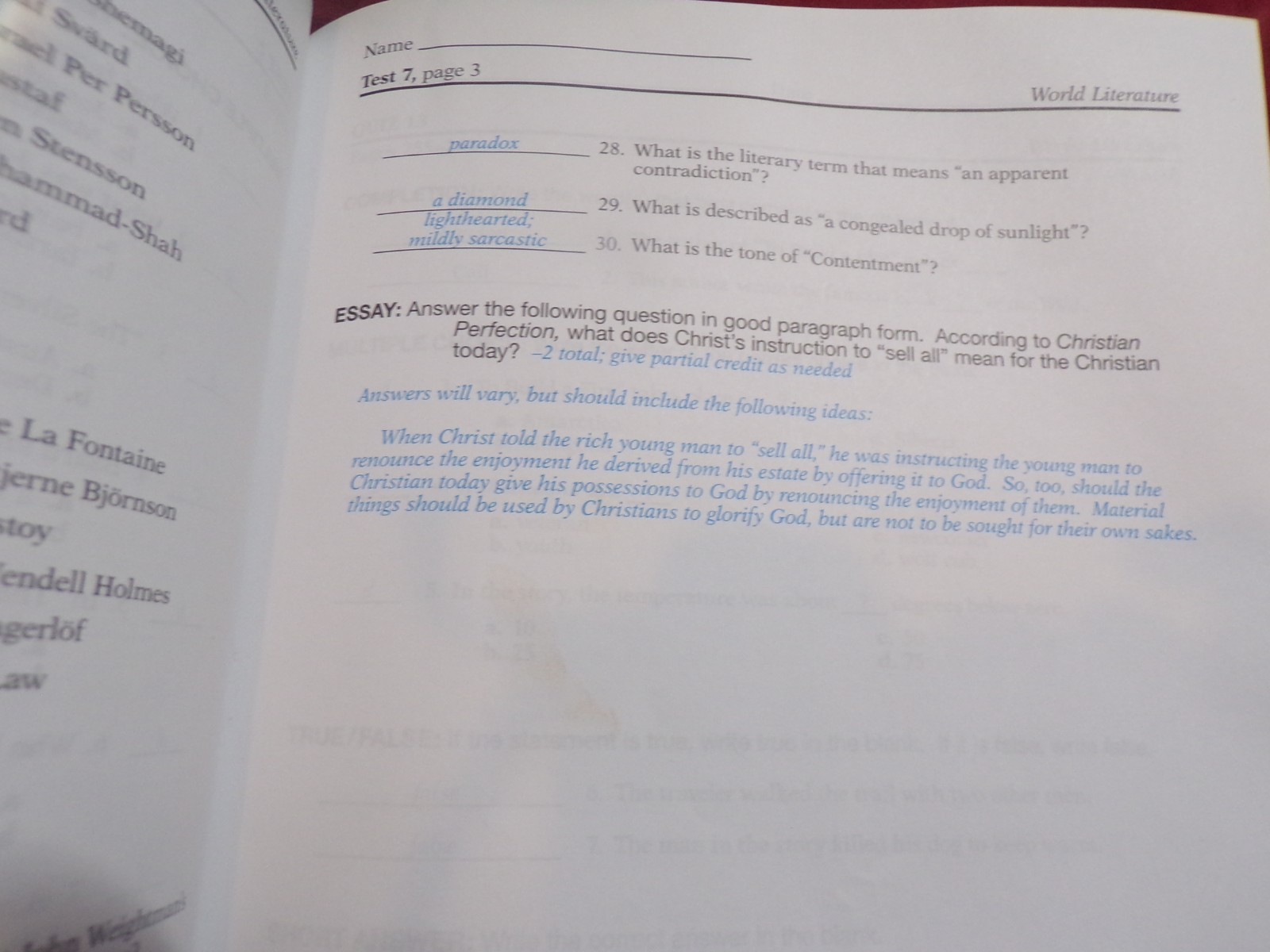 10th Grade Books for Abeka: Keys/ Physical Education 2
