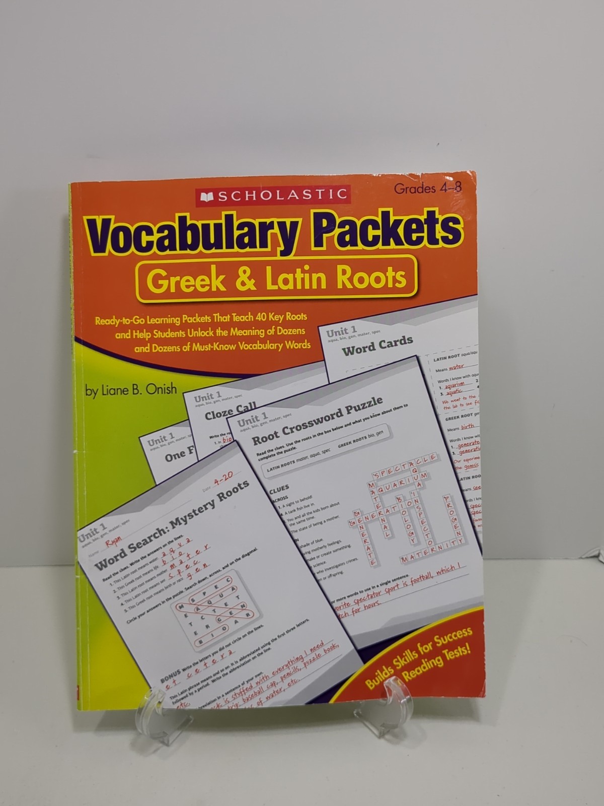 Vocabulary Packets-Greek & Latin Roots Workbook Grades 4-8 Scholastic Pre-owned