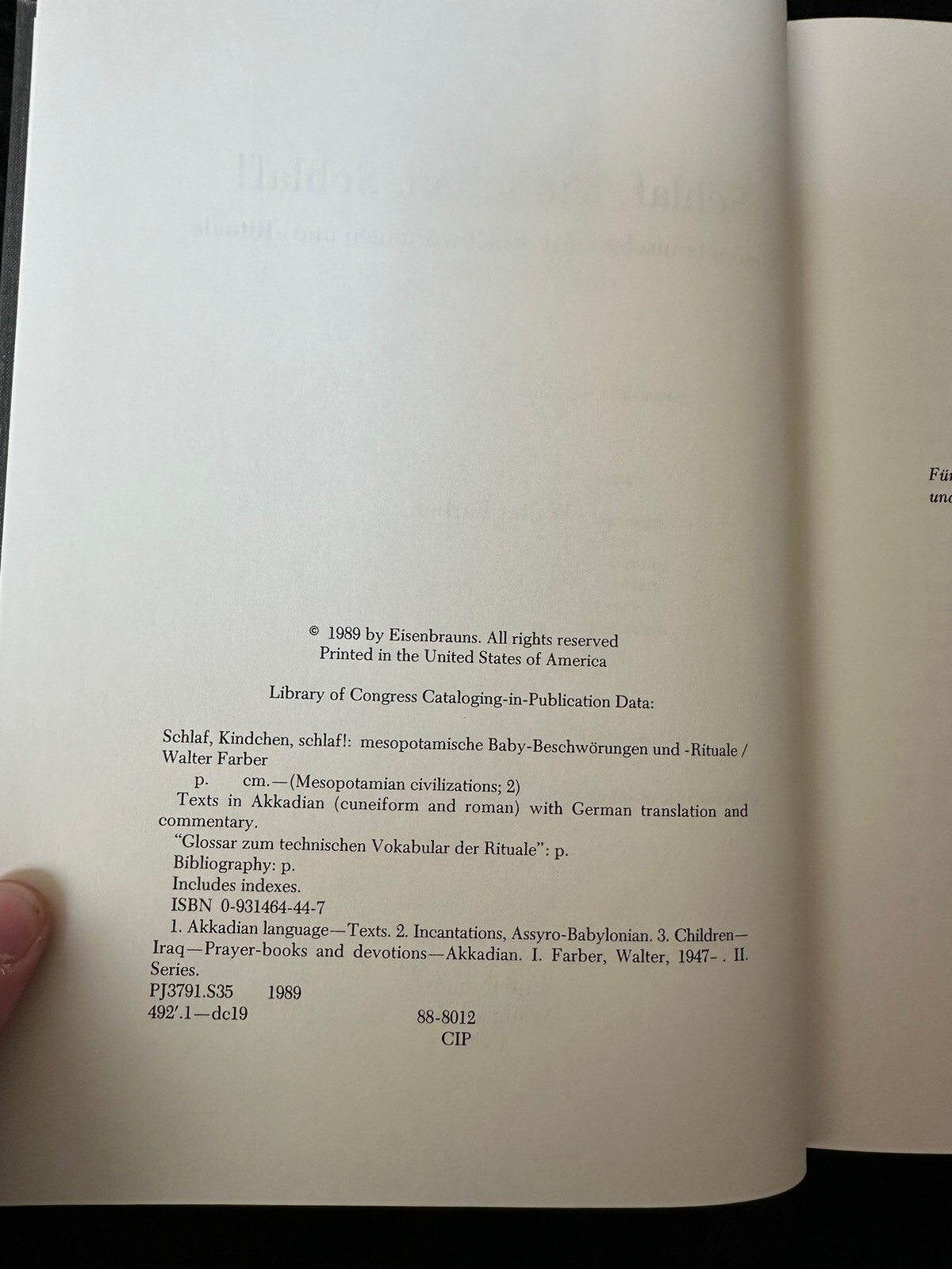 Schlaf, Kindchen, Schlaf! – Walter Farber 1989 HARDCOVER