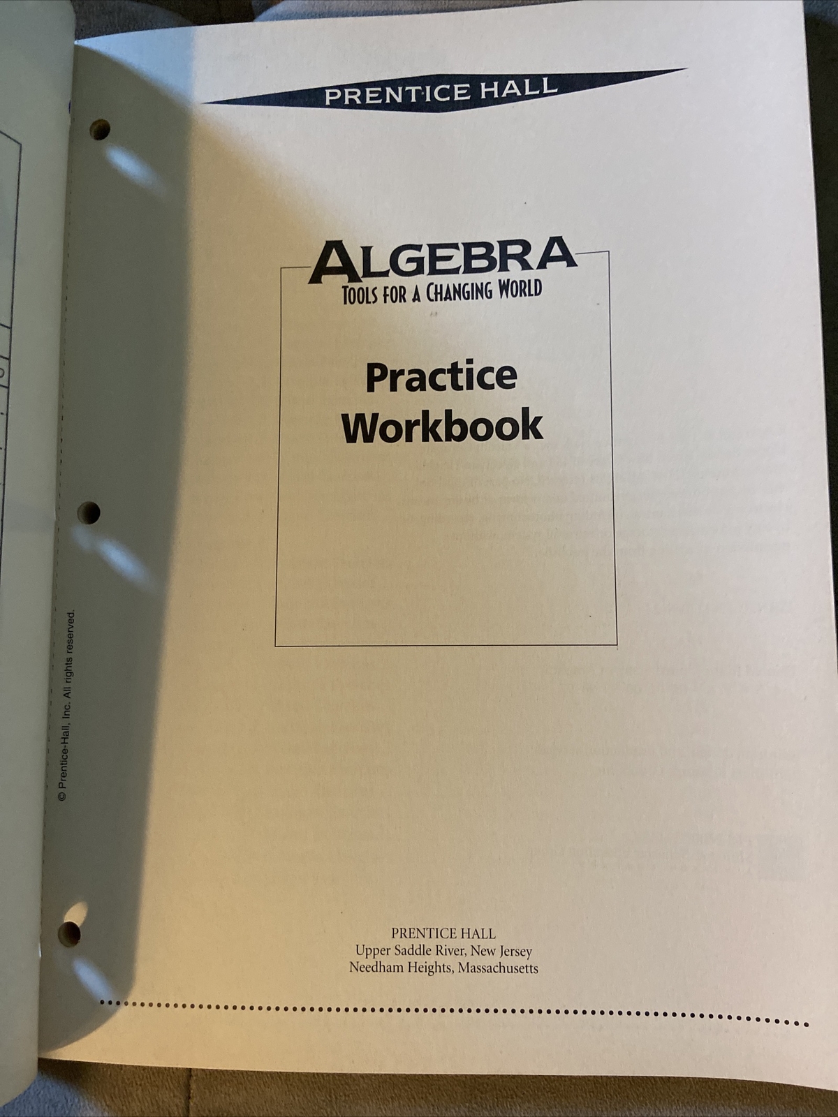 Algebra by Prentice-Hall Staff 1997 Trade Paperback Workbook Vintage