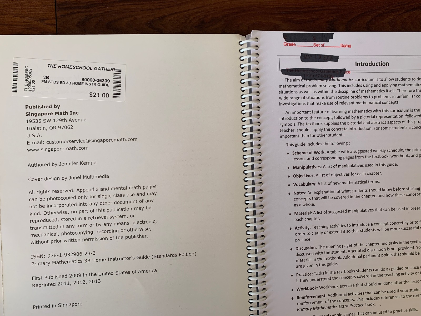 Singapore Math Standards Edition 3A & 3B Teacher Home Instructor’s Guide USED