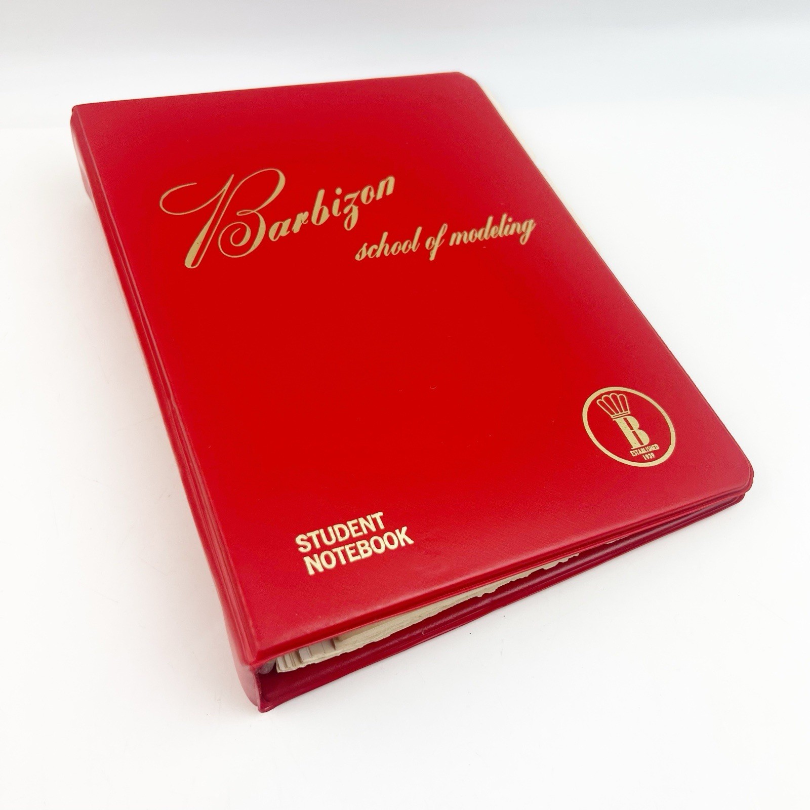Vintage 60s/70s Barbizon Modeling Red Student Notebook Binder Instruction Pages