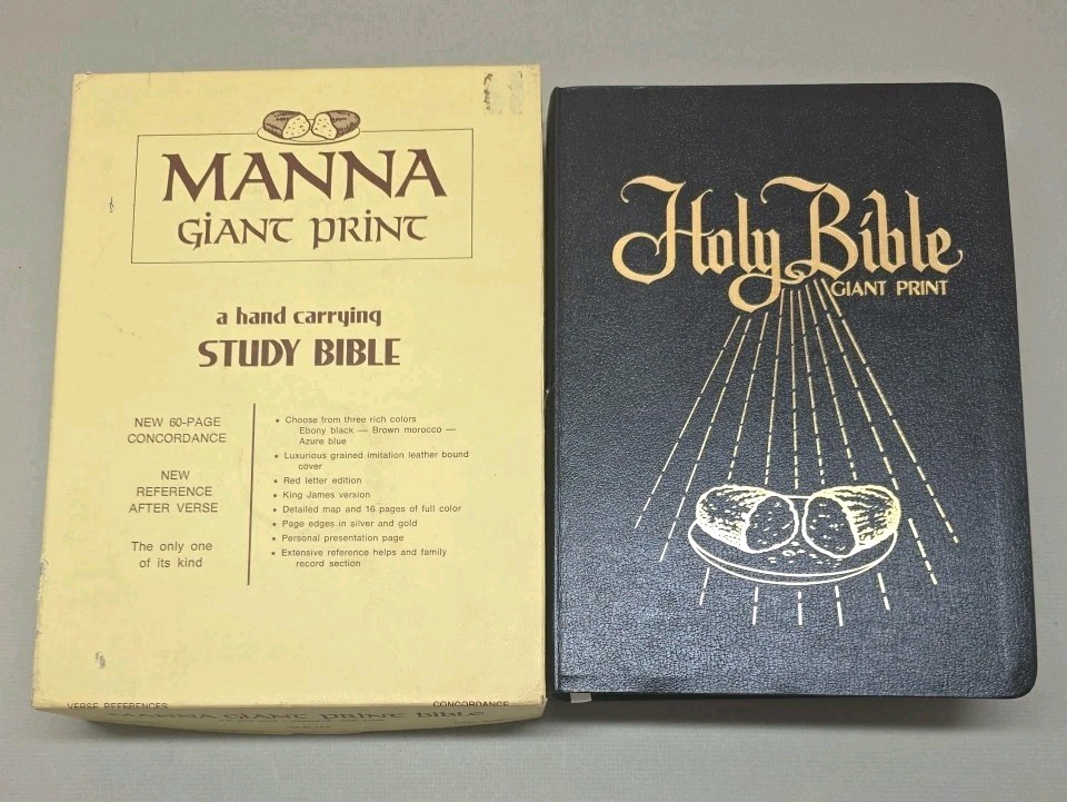 Holy Bible Giant Print Manna Edition KJV Red Letter Concordance New in Box