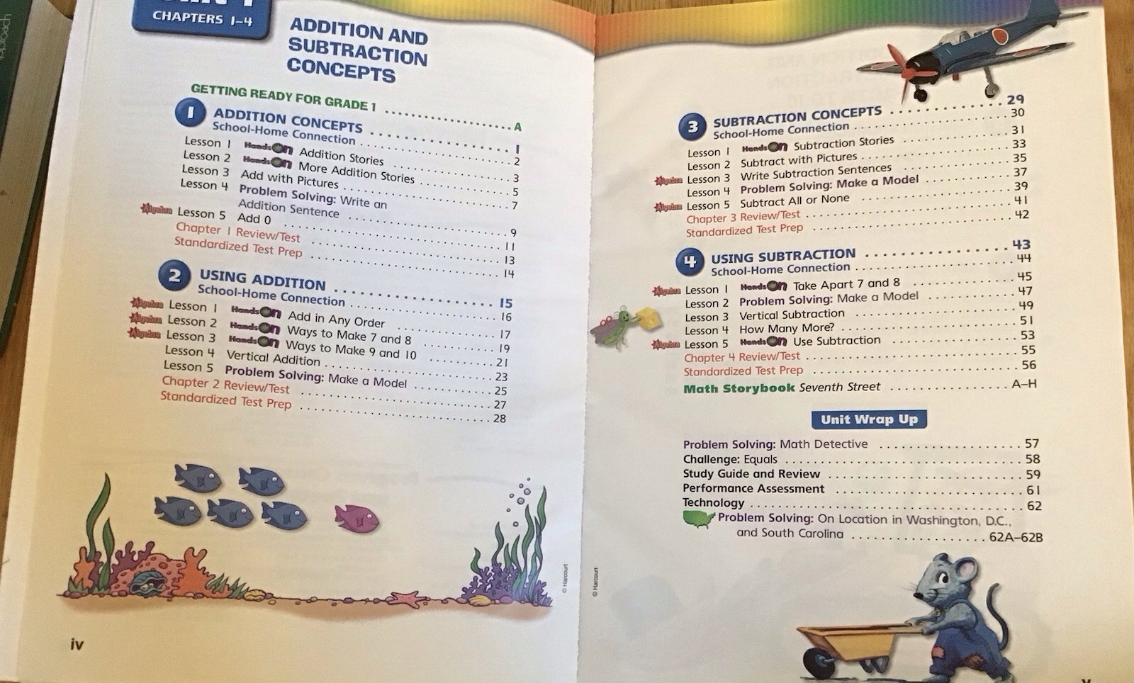 1st Grade 1 Math Student Homeschool Workbook 455 Pages Full Color Harcourt NEW