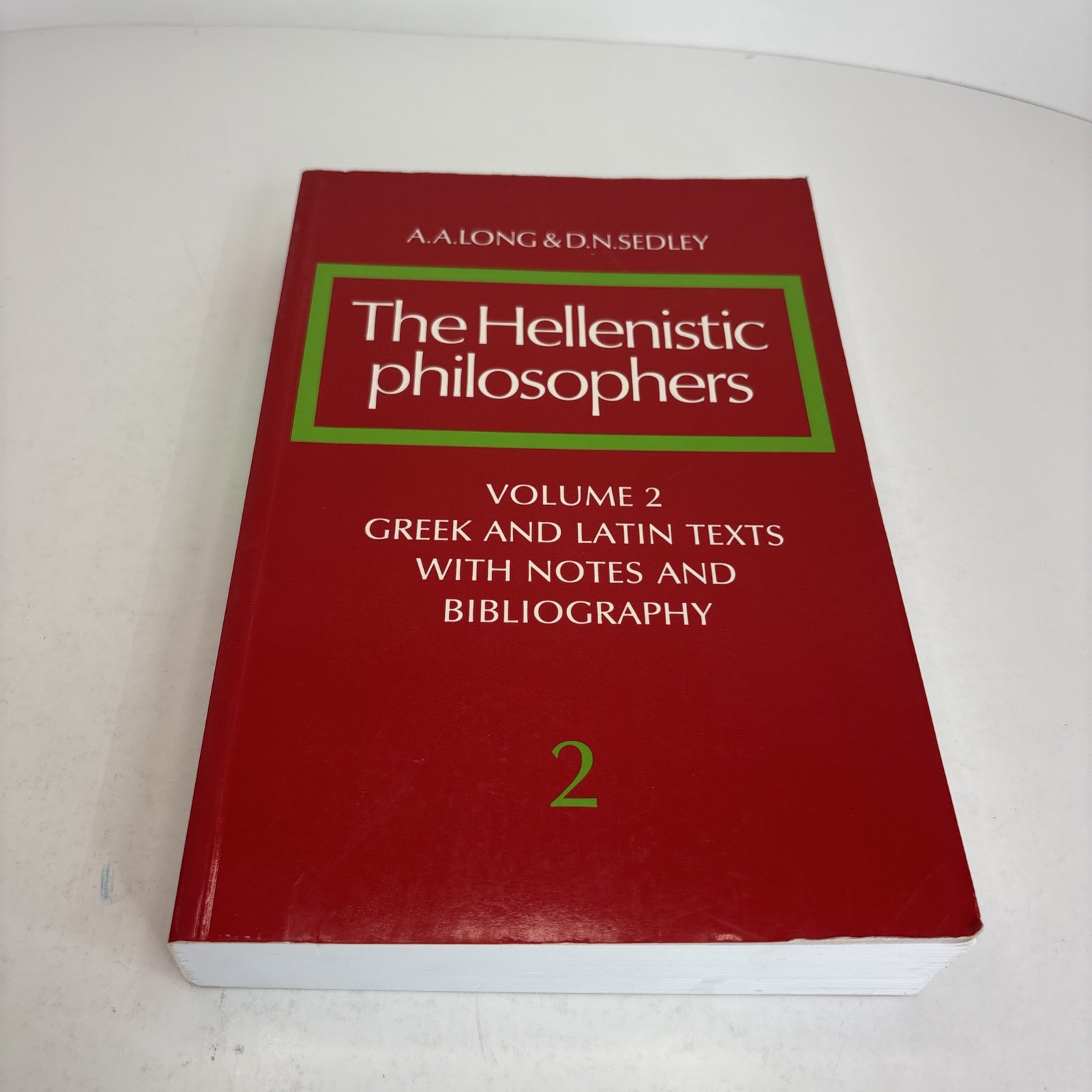 The Hellenistic Philosophers 2 Volumes (Translations, Latin, Greek) CAMBRIDGE