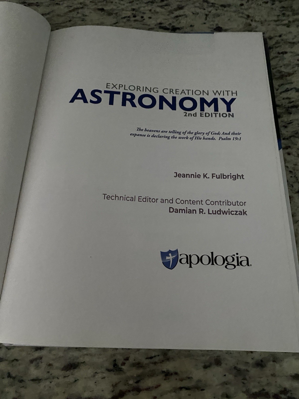 Apologia Astronomy textbook second edition science Fulbright homeschool
