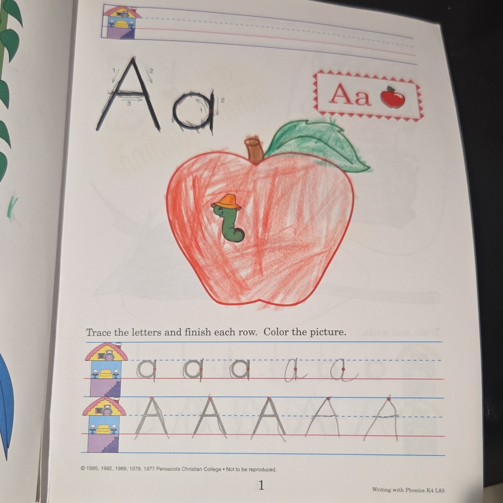 A Beka Book Manuscript Writing with Phonics K4 Kindergarten Illustrated