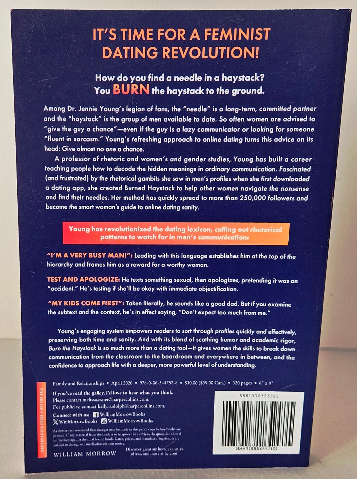 Burn the Haystack: Decode Dating, Jennie Young, PhD, RARE Advance Readers Copy