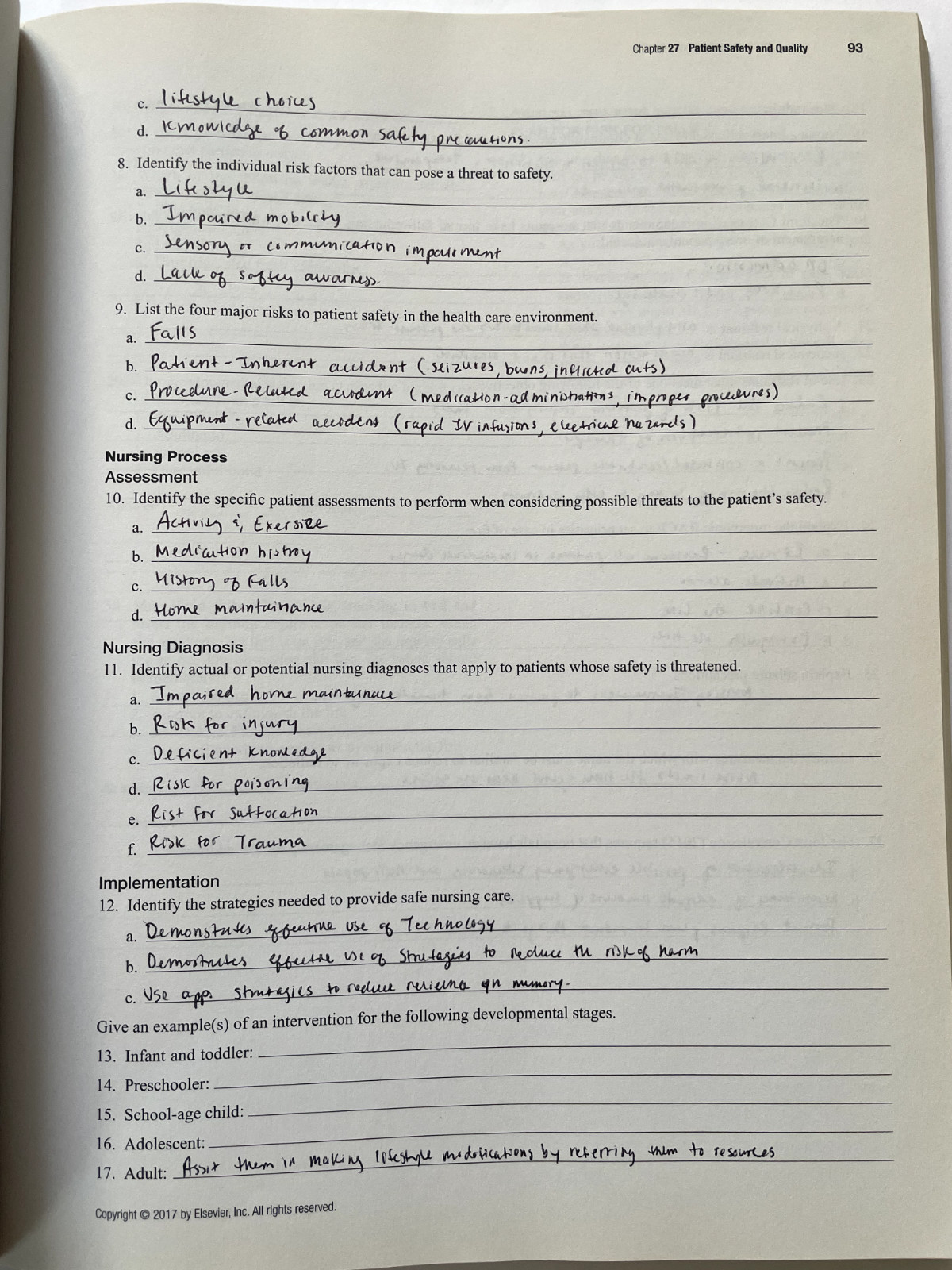 Study Guide for Fundamentals of Nursing by Patricia A. Stockert, Anne G. Griffin