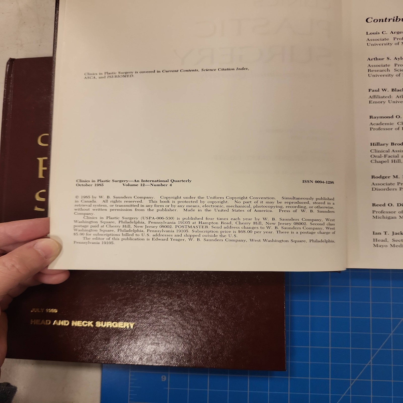 Clinics in Plastic Surgery 9 Vol Set 1985-1987 Saunders Medical Textbooks