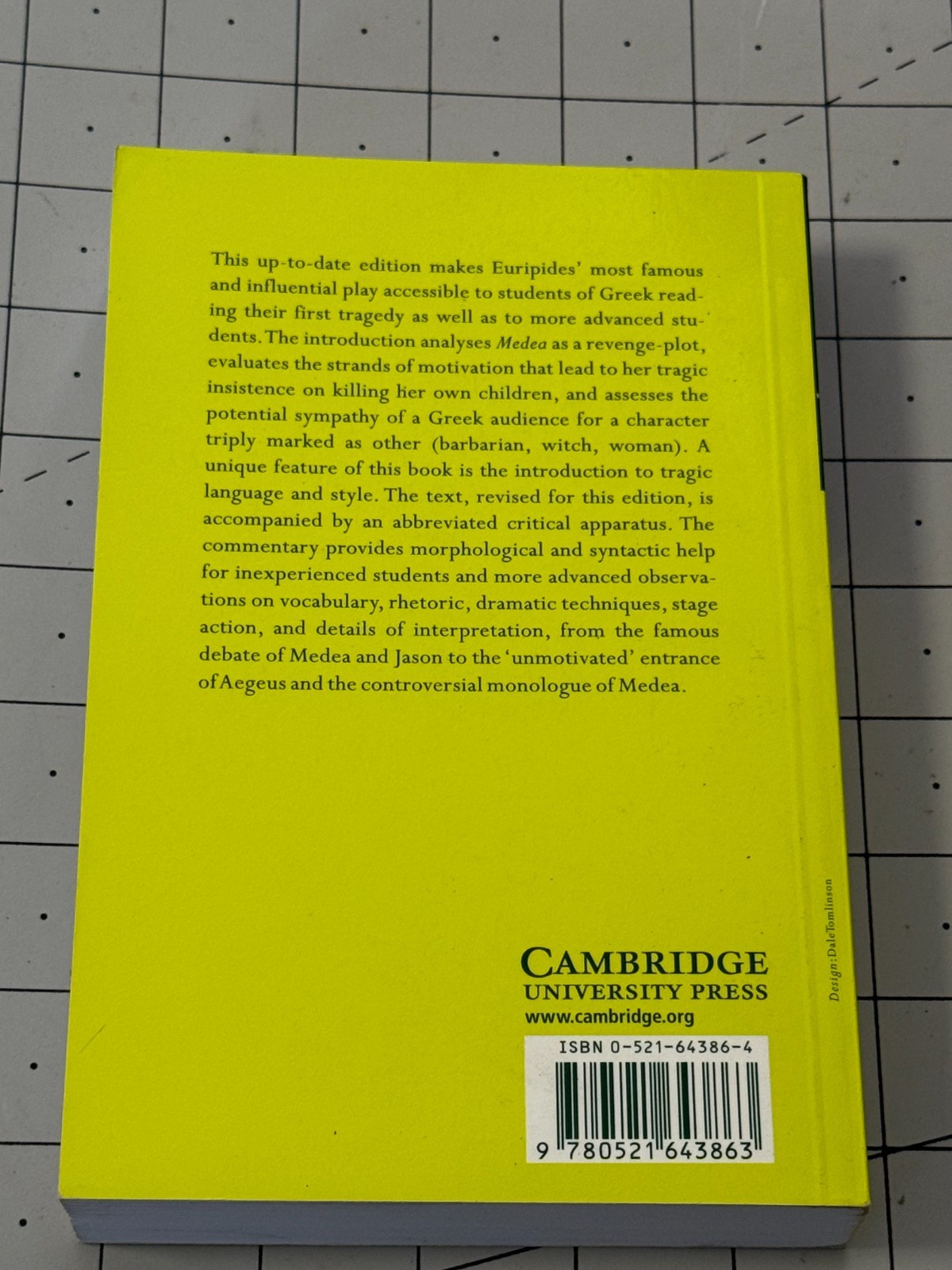Euripides Medea Cambridge Greek and Latin Classics VG!