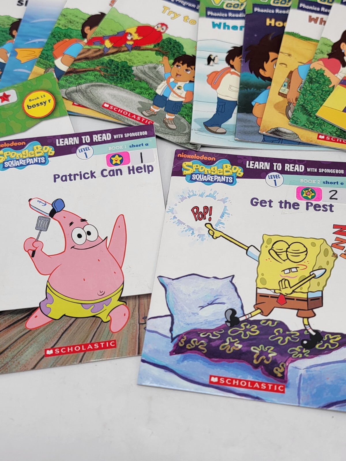 Scholastic Spongebob Squarepants Learn To Read Lvl 1 x8 Go Diego Go Phonics x10