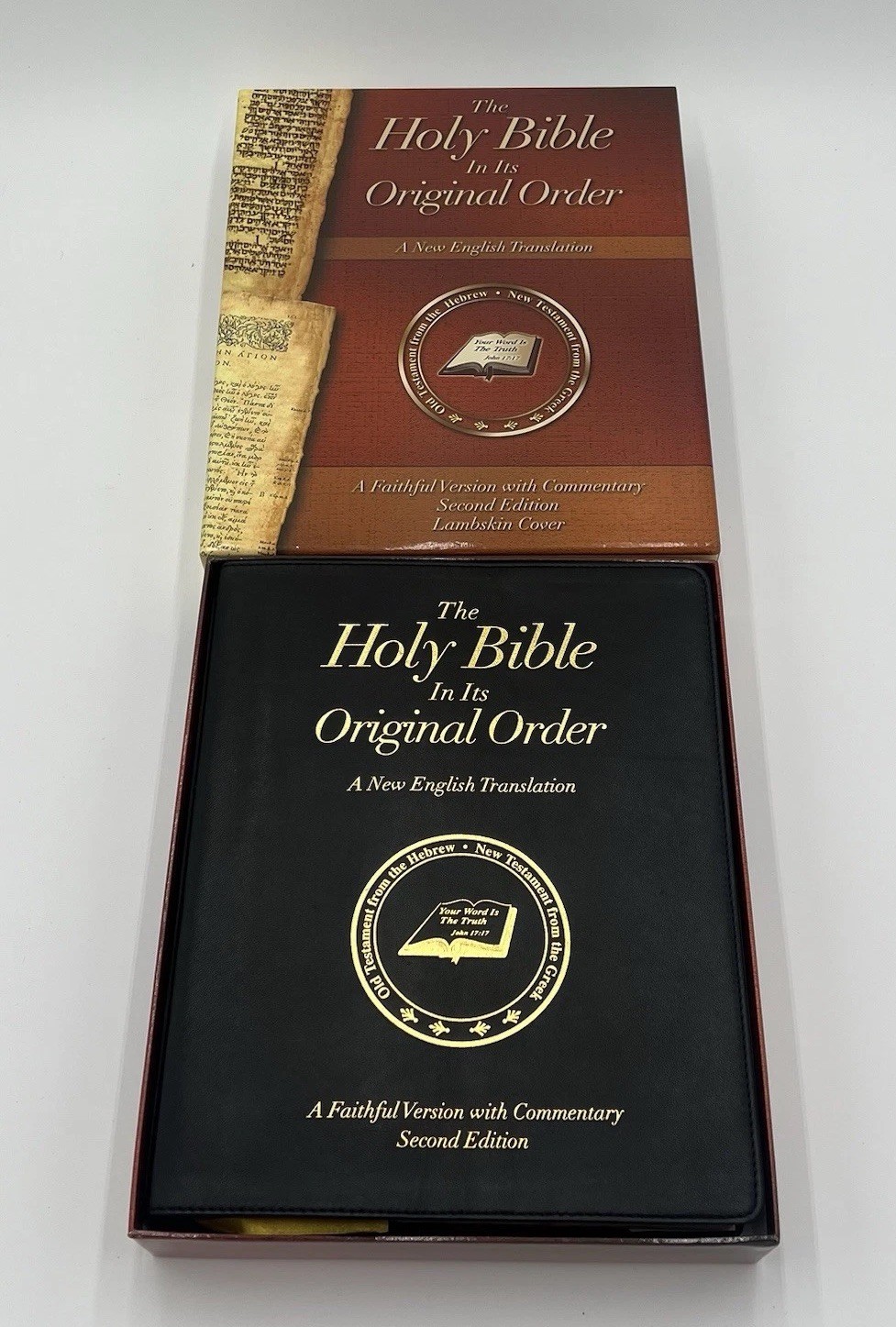 THE HOLY BIBLE IN ITS ORIGINAL ORDER Second Edition Lambskin Cover W Commentary