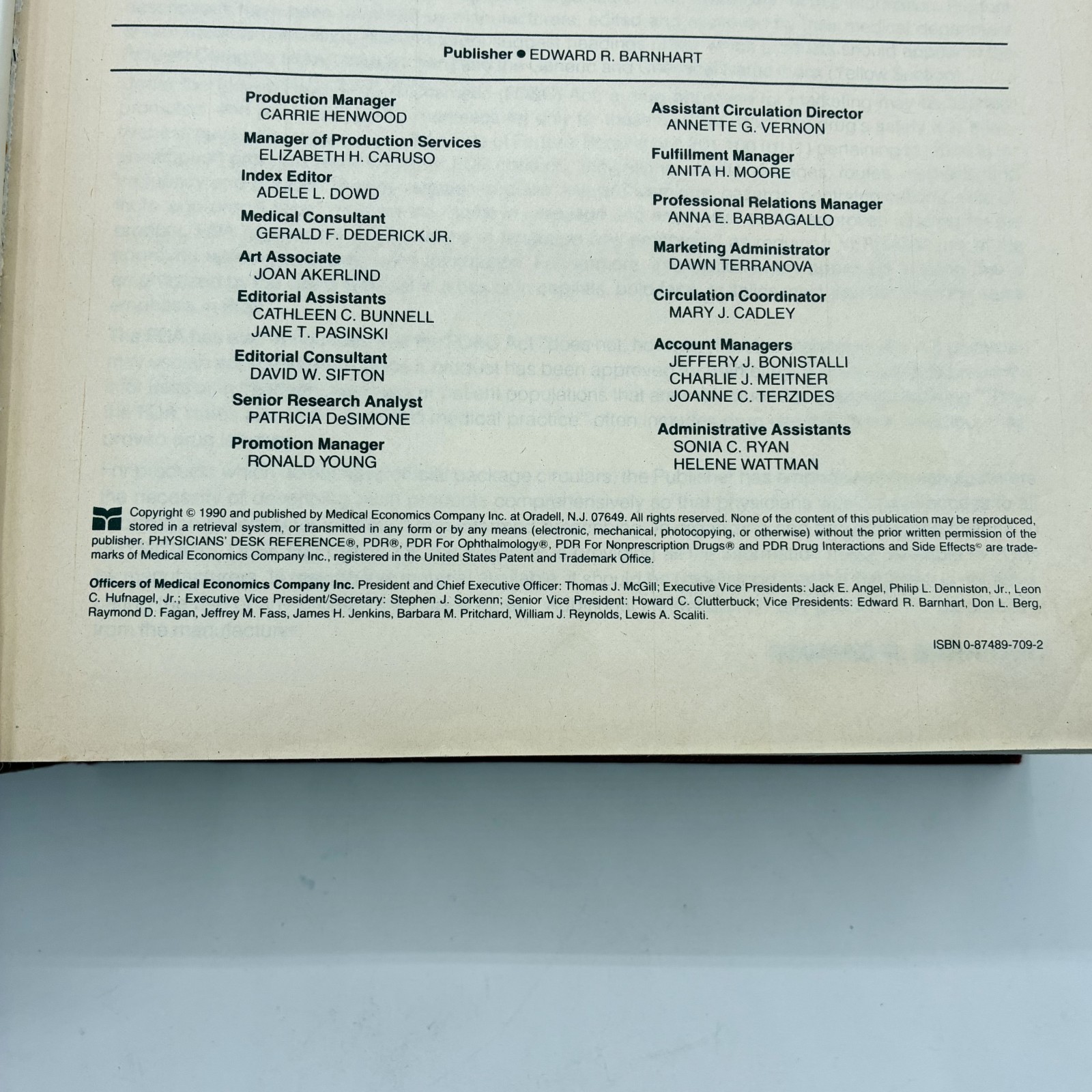 Physician’s Desk Reference PDR 44 Edition 1990 Hardcover USA Very Good Condition