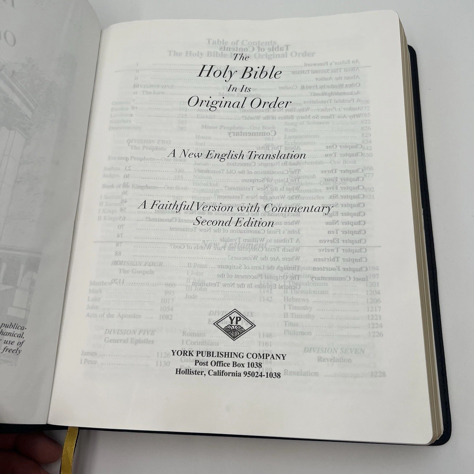 THE HOLY BIBLE IN ITS ORIGINAL ORDER Second Edition Lambskin Cover W Commentary