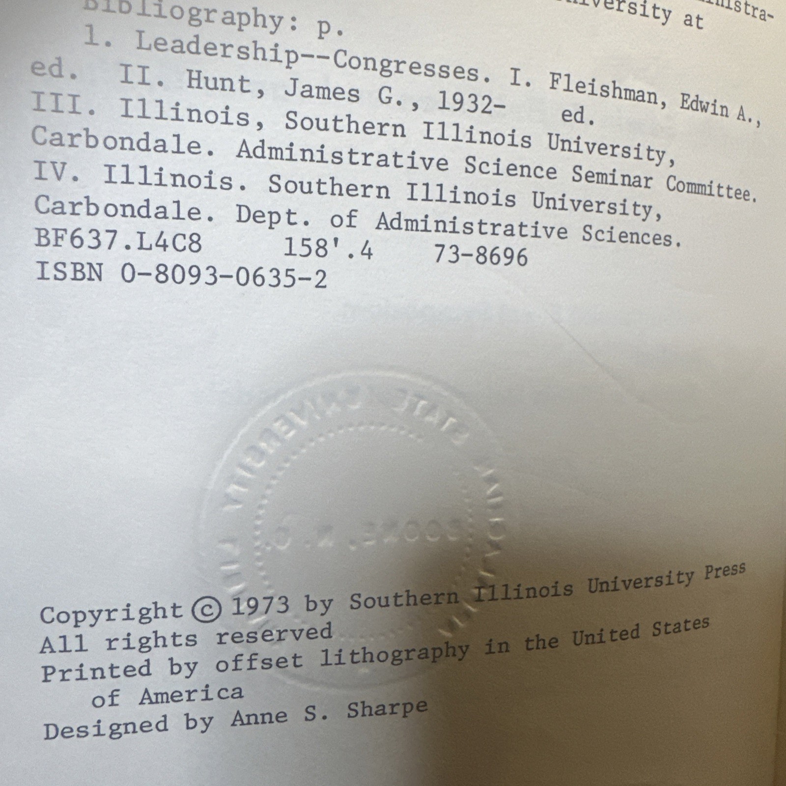 Current Developments in the Study of Leadership by authors Fleishman and Hunt