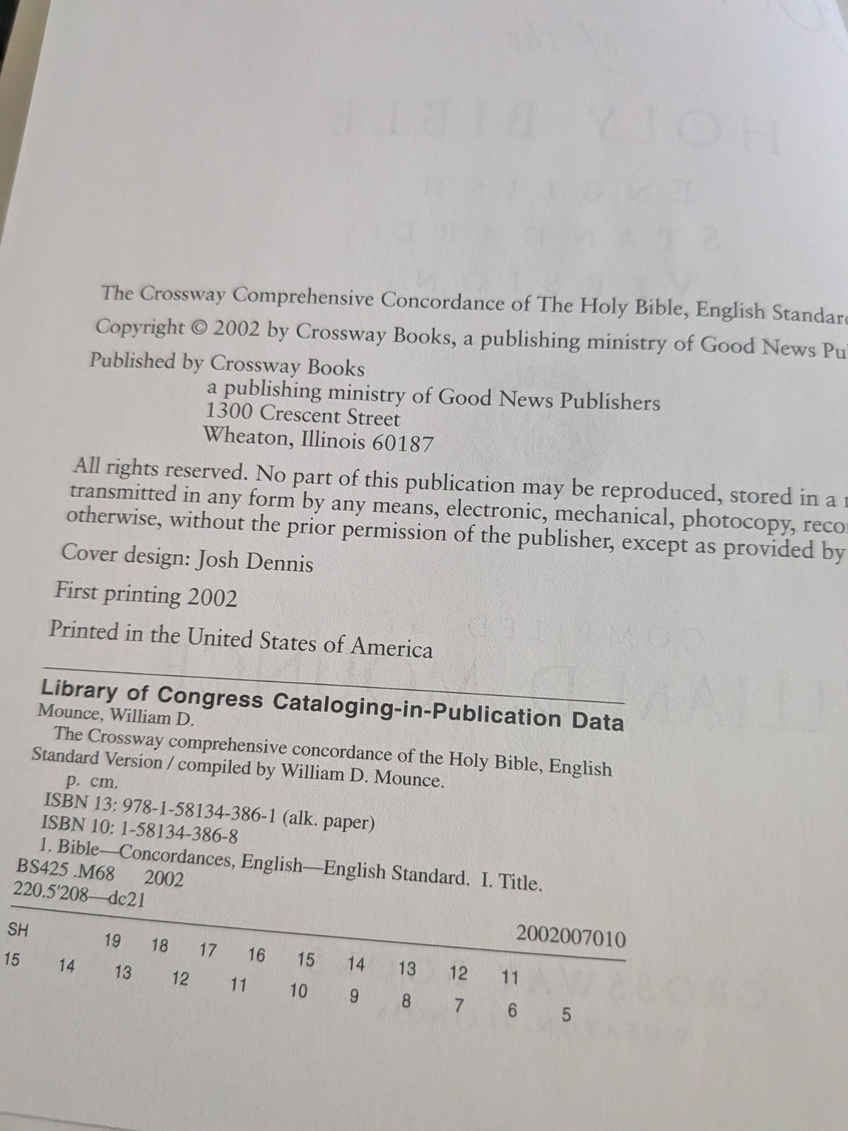 The Crossway Comprehensive Concordance of the Holy Bible, HB, ESV, Mounce