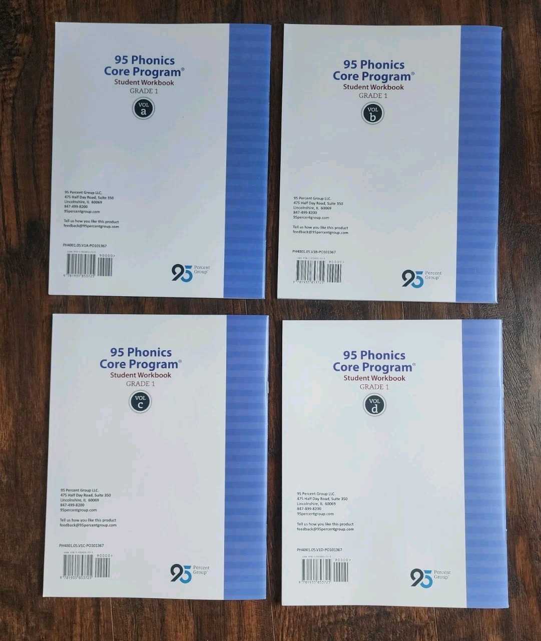 95 Phonics Core Program Student Workbook Grade 1 Vol. A – D