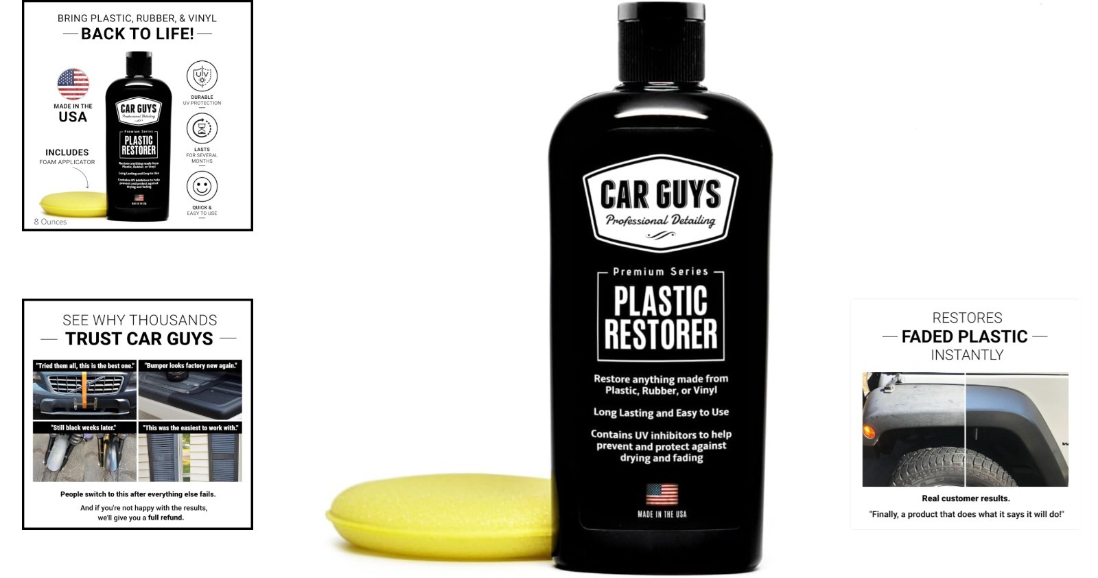 8 Oz Water-Repellent Plastic Restorer for Long-Lasting Auto Detailing Excellence