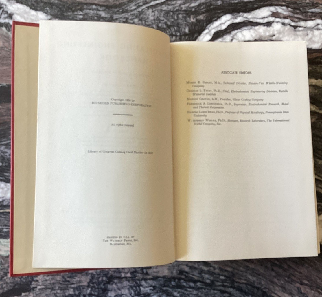Electroplating Engineering Handbook by Arthur Kenneth Graham: Used
