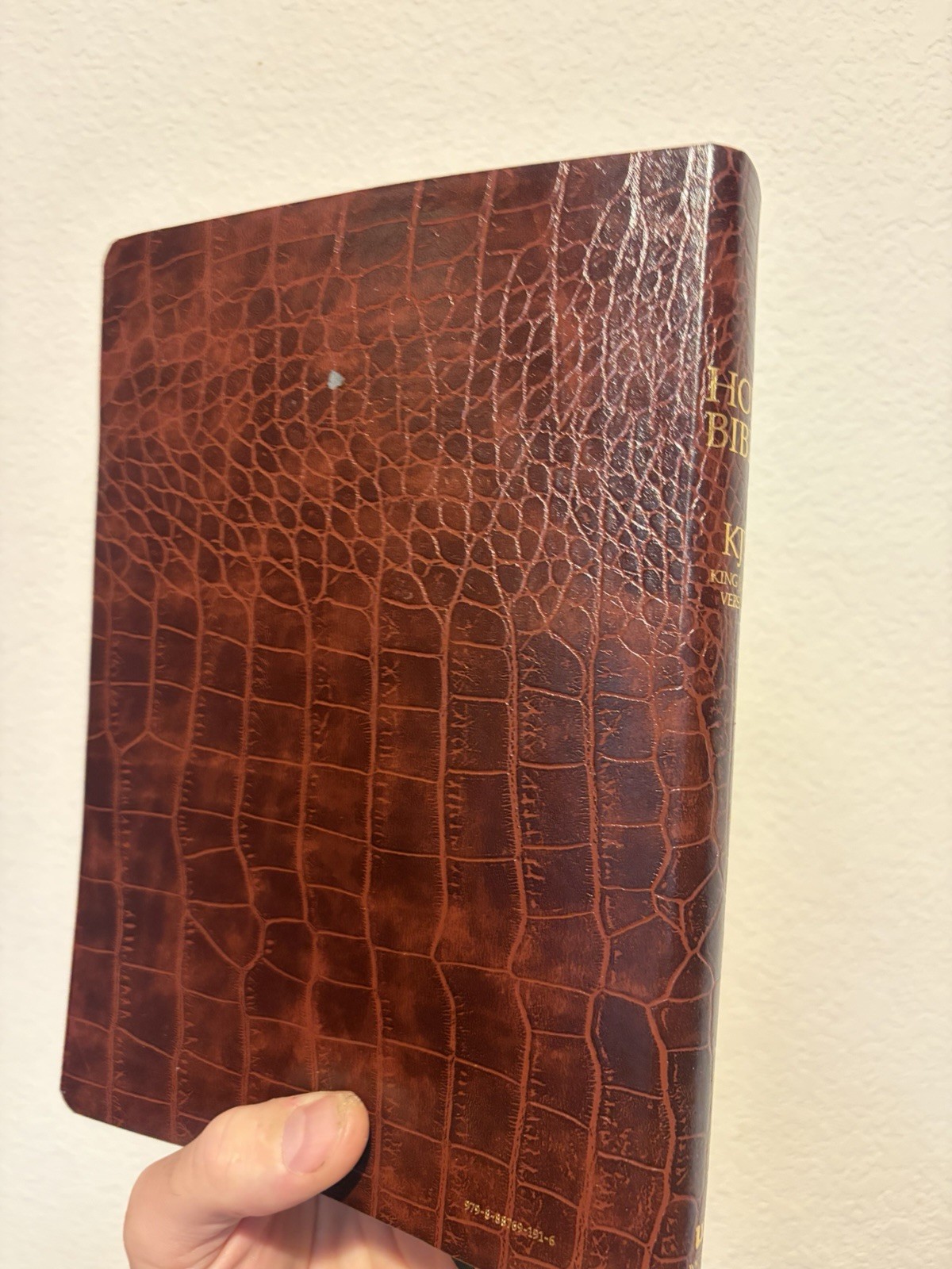 KJV Sword Bible, Large Print Alligator Bonded Leather, Thumb Index *READ*