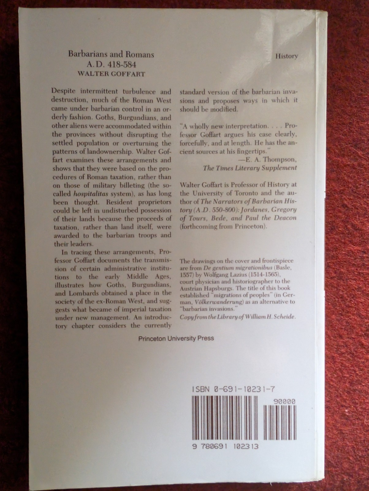 Barbarians and Romans, A.D. 418-584 by Walter Goffart (author), Carl Erdmann …
