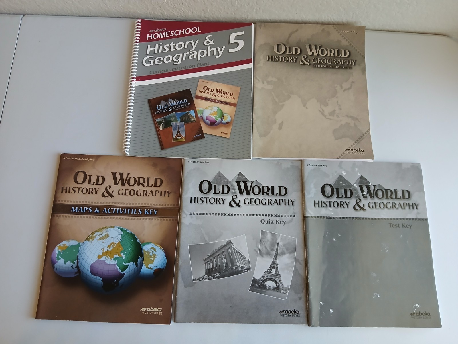 ABEKA Homeschool Grade 5 HISTORY & GEOGRAPHY Curriculum 5 Teacher Book Lot Used