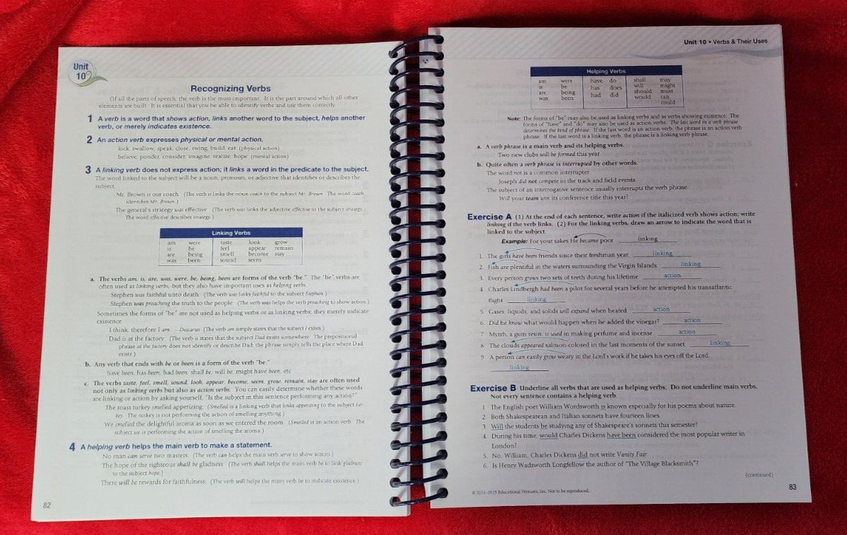 Abeka A Beka Book GRAMMAR & COMPOSITION Work-Text IV 4th Ed TEACHER KEY 16789410