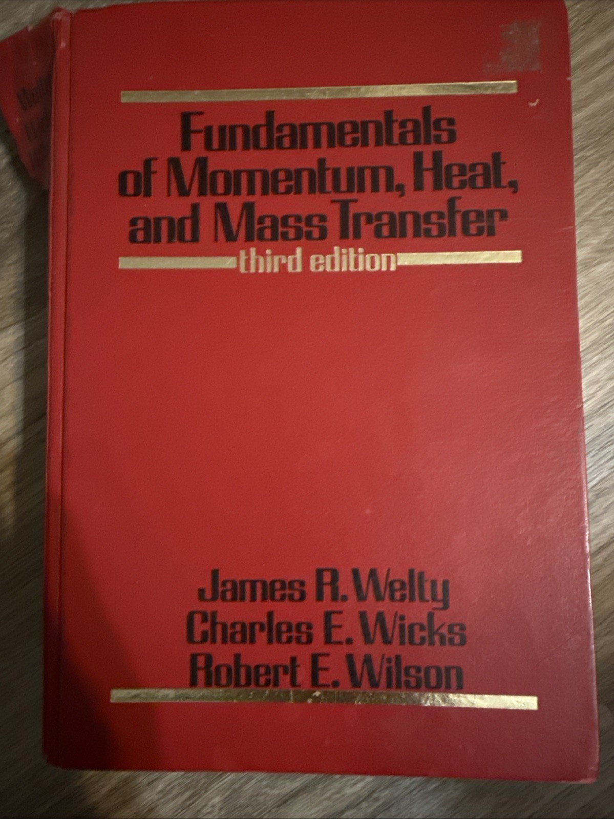 Fundamentals of Momentum, Heat, and Mass Transfer, 3rd Ed, Welty et al 1984