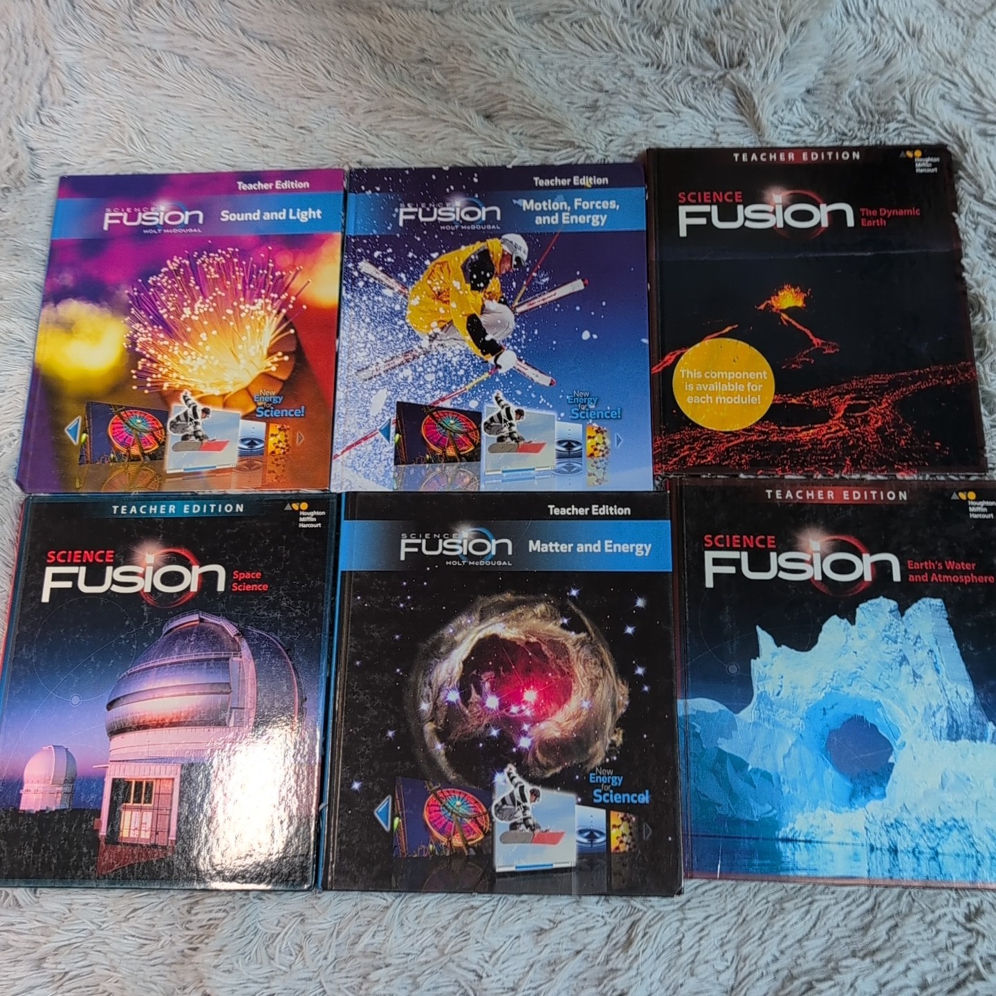 Lot Of 6 Science Fusion Teacher Edition Houghton Mifflin Hardcover Homeschool