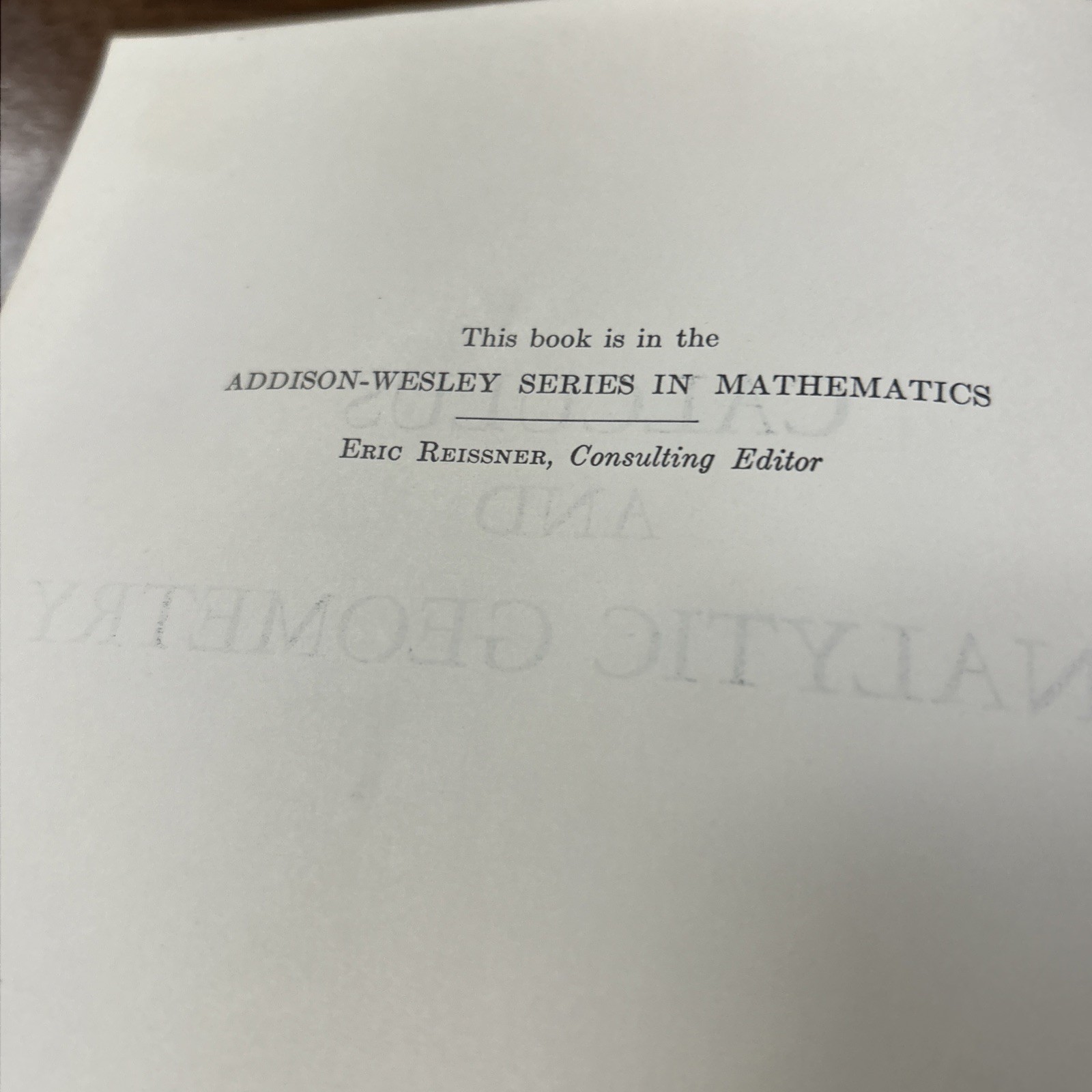 Calculus and Analytic Geometry by George B. Thomas Jr. 1961 3rd Ed. Hardcover