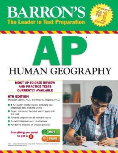 Barron’s AP Human Geography, 6th Edition – Paperback – VERY GOOD