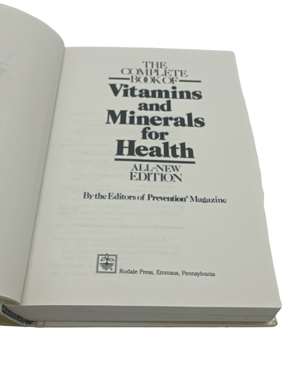 Complete Book of ✨Vitamins and Minerals for Health by Prevention Magazine, HC