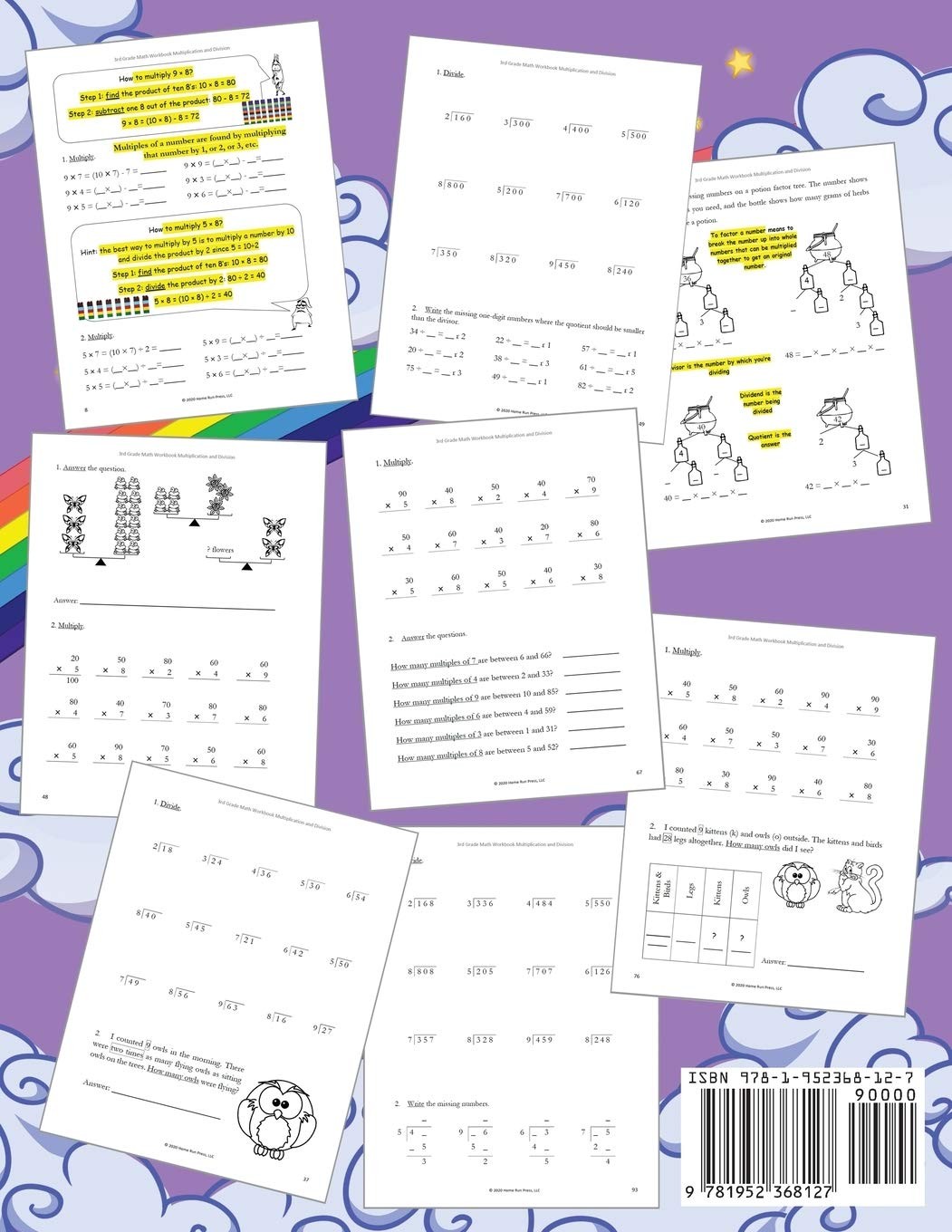 3rd Grade Math Workbook Multiplication and Division: 3, 4, Test…
