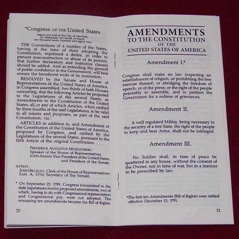 Pocket Constitution United States of America & Declaration of Independence