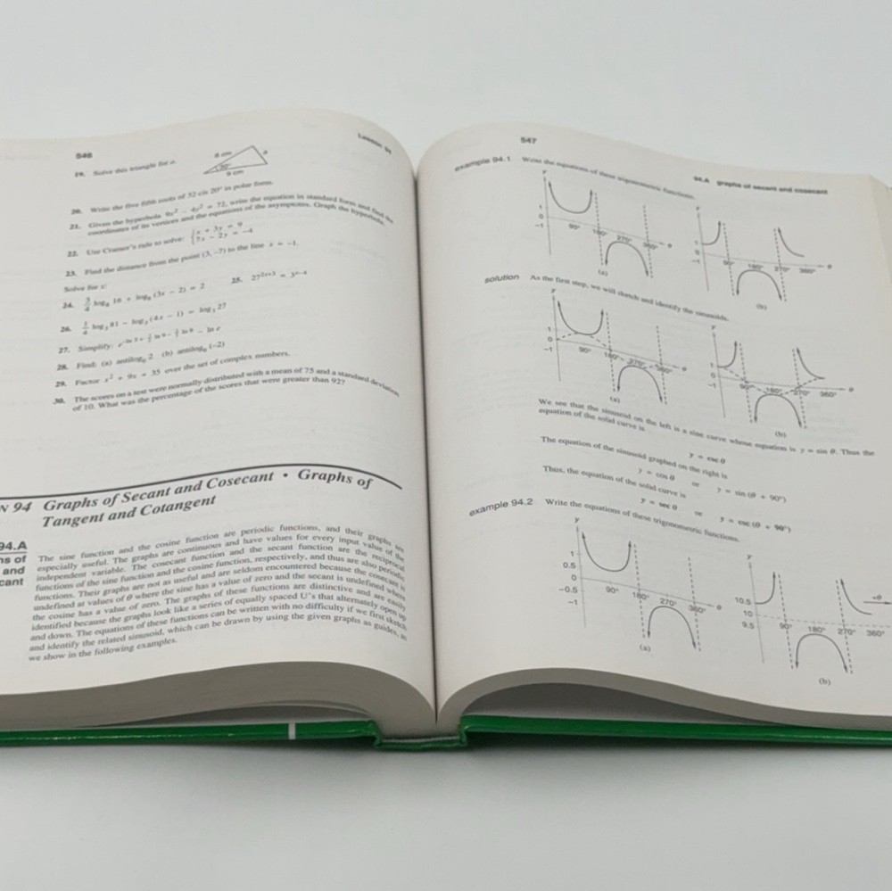Advanced Mathematics An Incremental Development Saxon Second Edition 2003 Hardco