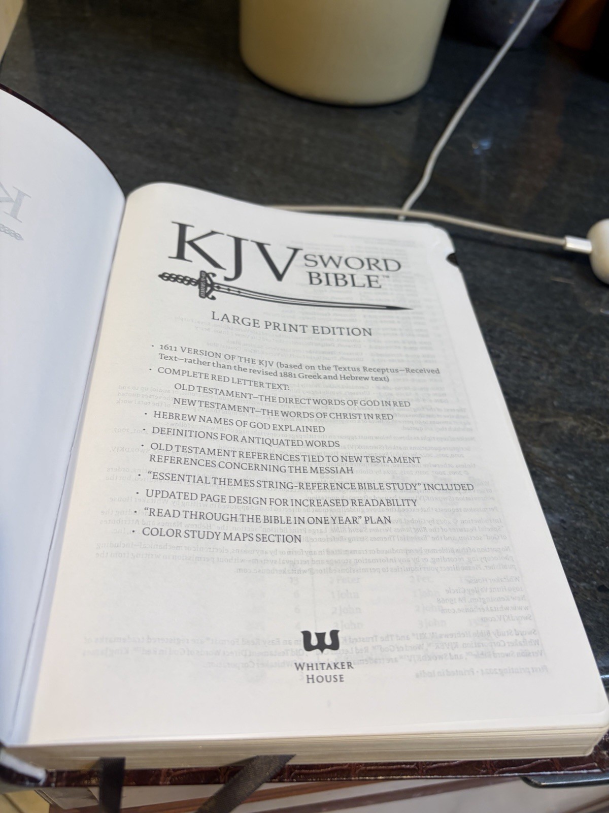 KJV Sword Bible, Large Print Alligator Bonded Leather, Thumb Index *READ*