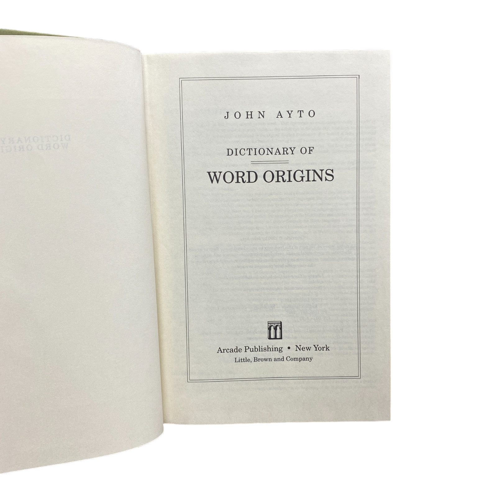 Dictionary of Word Origins by Ayto, John